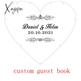 Xajzpa - Heart Shape Transparent Wedding Guest Book Decoration Rustic Sweet Drop Box Drop 3D