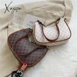 Xajzpa - Hifashion Vintage Print Half Moon Small Shoulder Bags For Women Trend Luxury Designer