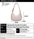 Xajzpa - Hifashion Vintage Print Half Moon Small Shoulder Bags For Women Trend Luxury Designer