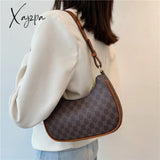 Xajzpa - Hifashion Vintage Print Half Moon Small Shoulder Bags For Women Trend Luxury Designer