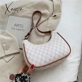 Xajzpa - Hifashion Vintage Print Half Moon Small Shoulder Bags For Women Trend Luxury Designer