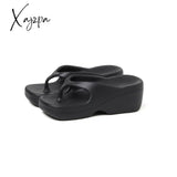 Xajzpa - High Heels Women Shoes Sand Beach Laides Flip Flops Wedge Platform Outside Seaside Female