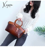 Xajzpa - High Quality Autumn / winter Women Luxury Handbags Women Bags Designer Crossbody Bags Female Crocodile Leather Handbag Ladies Shoulder Bag Tote Retro Handbag