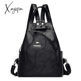 Xajzpa - High Quality Leather Women Backpack Large Capacity School Bags For Teenage Girls