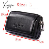 Xajzpa - High Quality Men Genuine Leather Waist Pack Bag Coin Cigarette Purse Pocket Pouch Belt Bum