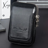 Xajzpa - High Quality Men Genuine Leather Waist Pack Bag Coin Cigarette Purse Pocket Pouch Belt Bum