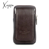 Xajzpa - High Quality Men Genuine Leather Waist Pack Bag Coin Cigarette Purse Pocket Pouch Belt Bum