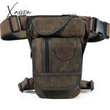 Xajzpa - High Quality Men’s Canvas Drop Leg Bag Military Motorcycle Multi-Purpose Messenger