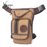 Xajzpa - High Quality Men’s Canvas Drop Leg Bag Military Motorcycle Multi-Purpose Messenger