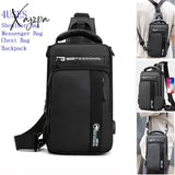 Xajzpa - High Quality Nylon Chest Bags USB Charging Male Cross Body Military Multi-Layer Men Rucksack Sling Bag One Shoulder Backpack