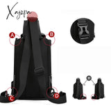 Xajzpa - High Quality Nylon Chest Bags Usb Charging Male Cross Body Military Multi-Layer Men
