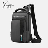 Xajzpa - High Quality Nylon Chest Bags Usb Charging Male Cross Body Military Multi-Layer Men