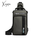 Xajzpa - High Quality Nylon Chest Bags Usb Charging Male Cross Body Military Multi-Layer Men