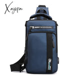 Xajzpa - High Quality Nylon Chest Bags Usb Charging Male Cross Body Military Multi-Layer Men