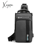 Xajzpa - High Quality Nylon Chest Bags Usb Charging Male Cross Body Military Multi-Layer Men