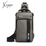 Xajzpa - High Quality Nylon Chest Bags Usb Charging Male Cross Body Military Multi-Layer Men