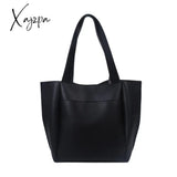 Xajzpa - High Quality Soft Leather Woman Casual Tote Shopper Solid Color Handbags Large Capacity