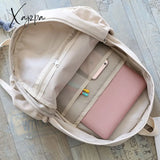 Xajzpa - High Quality Waterproof Solid Color Nylon Women Backpack College Style Travel Rucksack School Bags for Teenage Girl Boys New