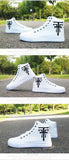 Xajzpa - High Top Sneakers Man White Vulcanized Flat Comfortable Shoes Men Autumn Spring Fashion