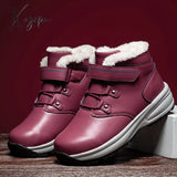 Xajzpa - High-Top Women Men Boots Winter Leather Boot Male Waterproof Sneakers Man Hunting Shoes