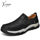 Xajzpa Hiking Patent Model Four Seasons Head Leather Frosted Casual Shoes Men’s Walking Winter Boots