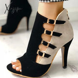 Xajzpa - Hollow Out Buckled High Heels