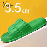 Xajzpa Home Soft Sole Cloud Slippers Women Non Slip Platform Bathroom Slides Woman Summer Thick