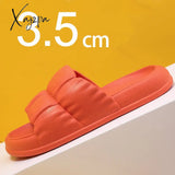 Xajzpa Home Soft Sole Cloud Slippers Women Non Slip Platform Bathroom Slides Woman Summer Thick