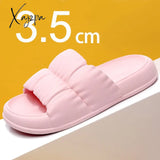 Xajzpa Home Soft Sole Cloud Slippers Women Non Slip Platform Bathroom Slides Woman Summer Thick