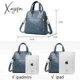 Xajzpa - Hot Leather Luxury Handbags Women Bags Designer Multifunction Shoulder For Travel Back