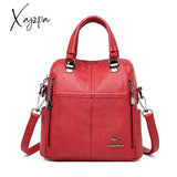 Xajzpa - Hot Leather Luxury Handbags Women Bags Designer Multifunction Shoulder For Travel Back