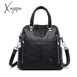 Xajzpa - Hot Leather Luxury Handbags Women Bags Designer Multifunction Shoulder For Travel Back