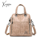 Xajzpa - Hot Leather Luxury Handbags Women Bags Designer Multifunction Shoulder For Travel Back