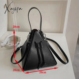 Xajzpa - Hot Sale Triangle Fashionable Pu Leather Mini Crossbody Bags For Women Branded Handbags