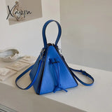 Xajzpa - Hot Sale Triangle Fashionable Pu Leather Mini Crossbody Bags For Women Branded Handbags