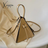 Xajzpa - Hot Sale Triangle Fashionable Pu Leather Mini Crossbody Bags For Women Branded Handbags