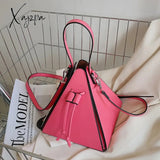 Xajzpa - Hot Sale Triangle Fashionable Pu Leather Mini Crossbody Bags For Women Branded Handbags