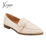 Xajzpa - Imily Bela Womens Casual Elegant Pointed Toe Slip-On Loafer Flats Low Heeled Office Shoes