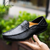 Xajzpa - Italian Mens Shoes Casual Luxury Brand Summer Men Loafers Genuine Leather Moccasins Light