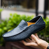 Xajzpa - Italian Mens Shoes Casual Luxury Brand Summer Men Loafers Genuine Leather Moccasins Light