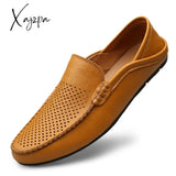 Xajzpa - Italian Mens Shoes Casual Luxury Brand Summer Men Loafers Genuine Leather Moccasins Light