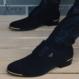 Xajzpa - Italian Mens Shoes Fashion Black Men’s Leather Moccasin Pointed Toe Classic Men Wedding