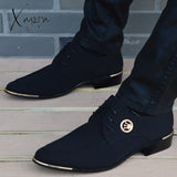 Xajzpa - Italian Mens Shoes Fashion Black Men’s Leather Moccasin Pointed Toe Classic Men Wedding