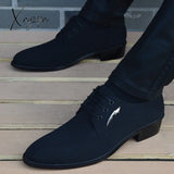 Xajzpa - Italian Mens Shoes Fashion Black Men’s Leather Moccasin Pointed Toe Classic Men Wedding