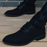 Xajzpa - Italian Mens Shoes Fashion Black Men’s Leather Moccasin Pointed Toe Classic Men Wedding