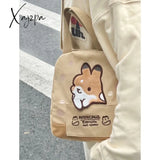 Xajzpa - Japanese Cute Cartoon Rabbit Large Capacity Canvas Bag Women’s Tote Crossbody Messenger