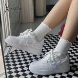 Xajzpa - Japanese White Flat Casual Shoes Platform Women’s Sneakers New Korean Sports Vulcanize