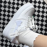 Xajzpa - Japanese White Flat Casual Shoes Platform Women's Sneakers New Korean Sports Vulcanize Tennis Basket Lolita Running