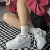 Xajzpa - Japanese White Flat Casual Shoes Platform Women’s Sneakers New Korean Sports Vulcanize