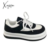 Xajzpa - Kawaii Black White Panda Canvas Women Sneakers Casual Platform Flat Japanese Lolita Sports